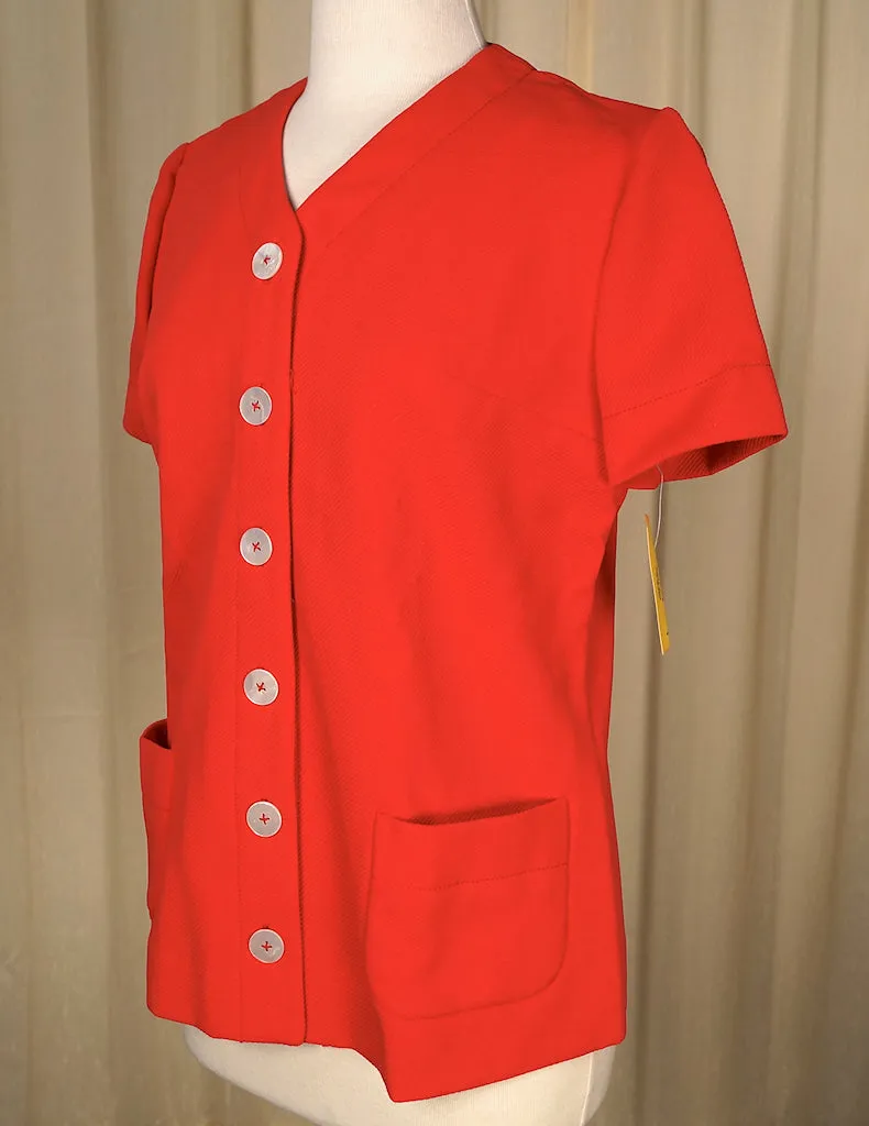 1960s Red Shirt w Pockets