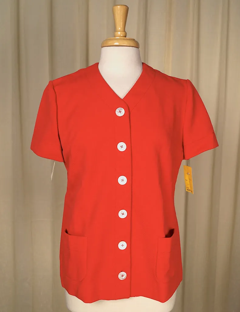 1960s Red Shirt w Pockets