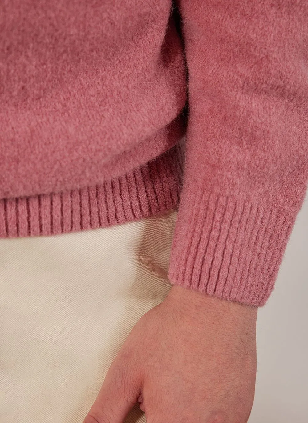 Crew Neck Jumper | Alpaca Wool | Mauve