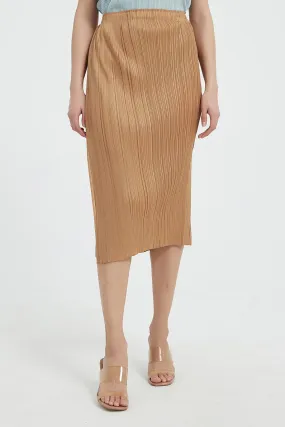 Giada Side Slit Pleated Pencil Skirt