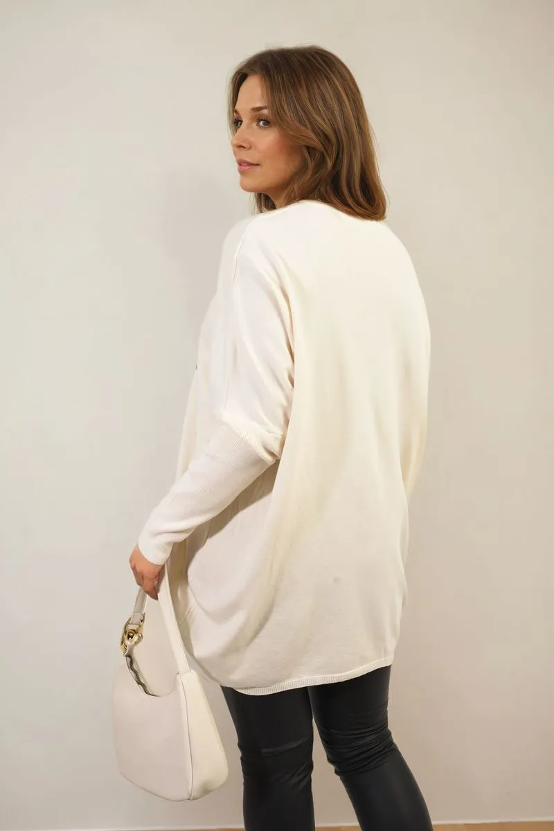 Melissa Sequin Star Oversized Knitted Jumper