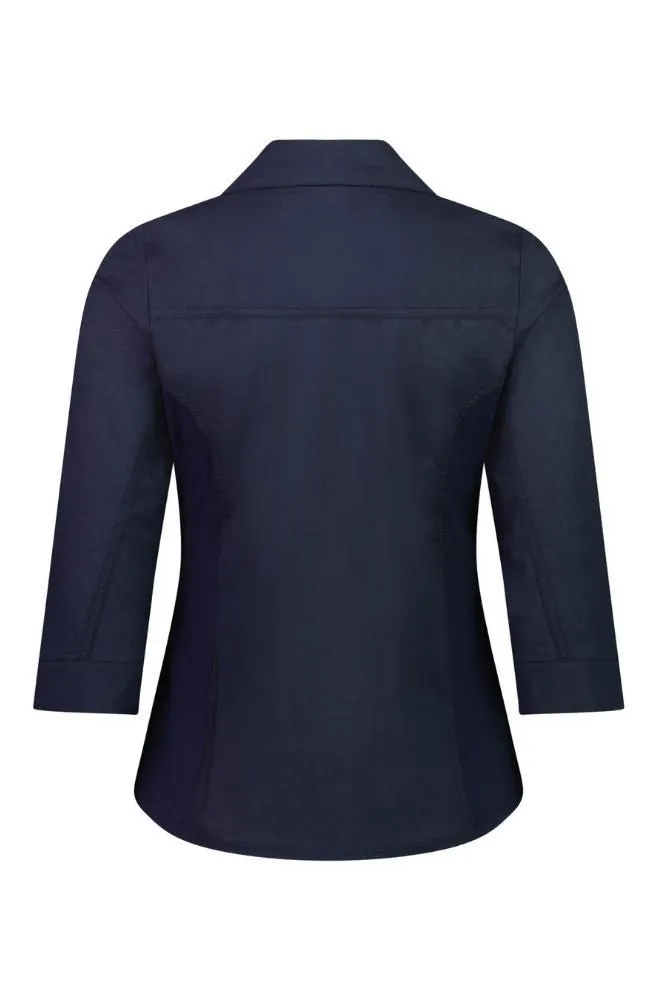 Vassalli Button Up Shirt with Rib Panels Ink