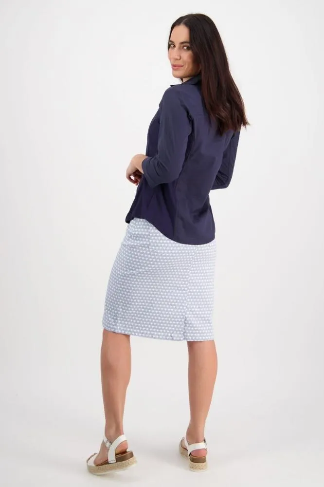 Vassalli Button Up Shirt with Rib Panels Ink