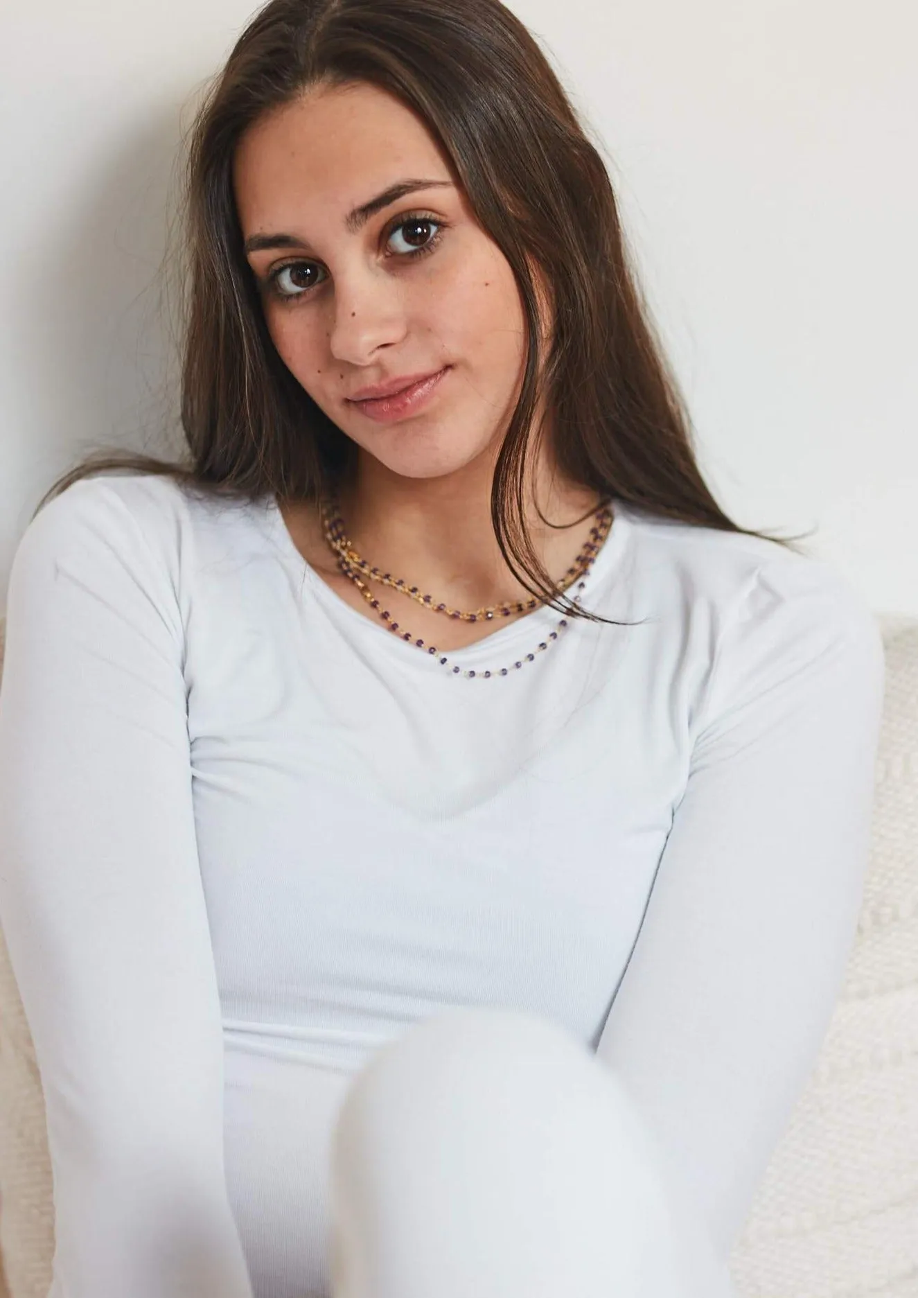 WHITE  Taylor Long Sleeve Tee