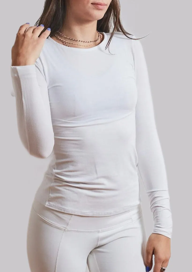 WHITE  Taylor Long Sleeve Tee